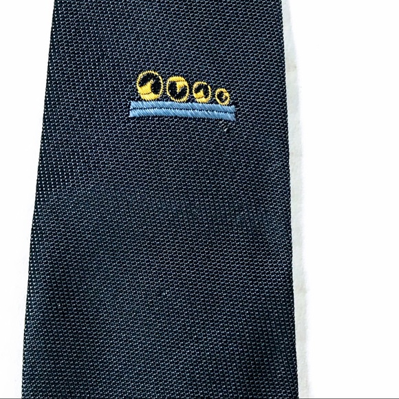 Skinny Tie Vintage Di Marco Slate Blue & Teal - Picture 2 of 9